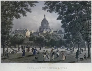 Jardin du Luxembourg, gravé par Frederic Martens, 1832